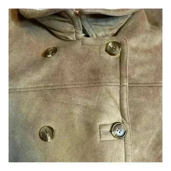 Talbots Petites Tan Faux Suede Jacket with Sherpa Lining Size L - Picture 5 of 8